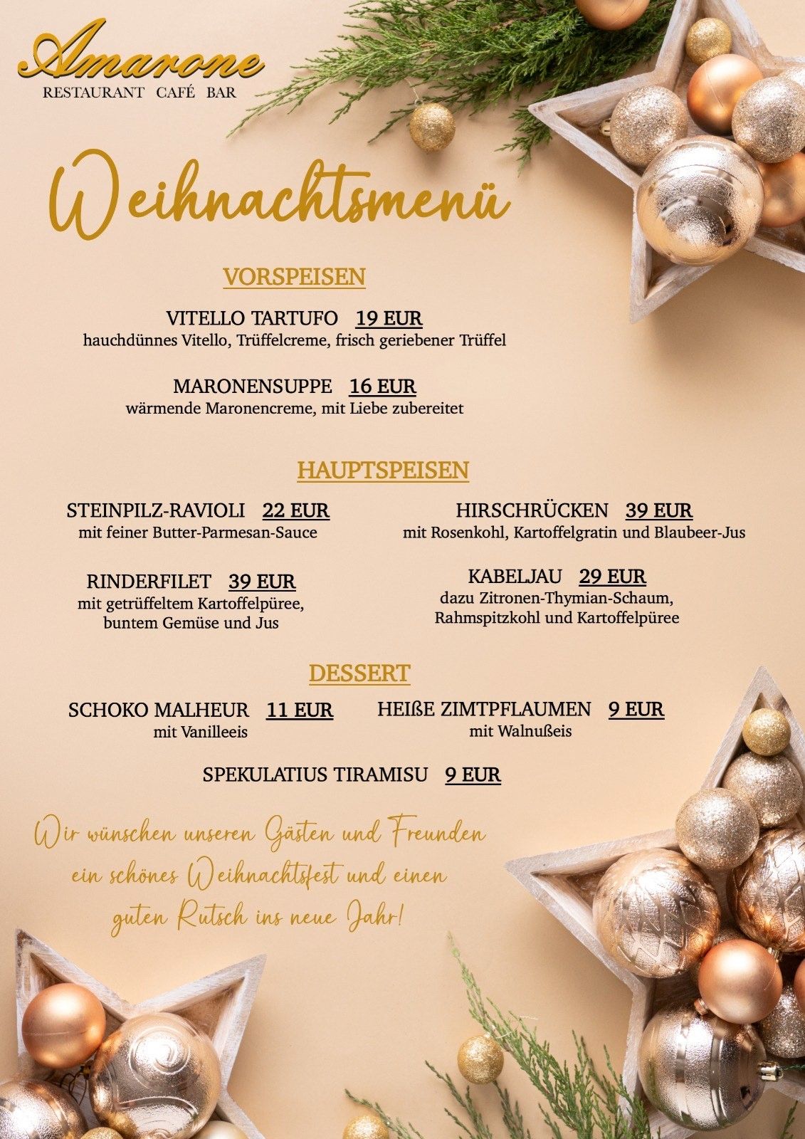 Gastro 20251210 Restaurant Amarone im Golfclub Hamburg Ahrensburg Weihnachtsmenu Dezember 2025