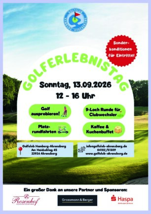 Golferlebnistag am 13.09.2026
