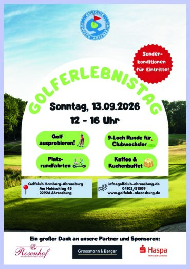 Golferlebnistag am 13.09.2026